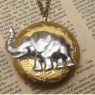 Handmade Steampunk Elephant Locket Necklace Vintage Style Original Design