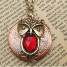 Handmade Steampunk Owl Locket Necklace Vintage Style Original Design