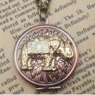 Handmade Steampunk Elephant Locket Necklace Vintage Style Original Design