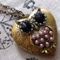 Handmade Steampunk Owl Locket Necklace Vintage Style Original Design