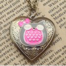 Handmade Steampunk Owl Locket Necklace Vintage Style Original Design