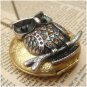 Handmade Large Steampunk Owl Locket Necklace Vintage Style Original Design