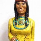 5 ft Cigar Store Indian Maiden w Baby Papoose Hand Carved Wooden YELLOW