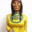 6 ft Cigar Store Indian Maiden w Baby Papoose Hand Carved Wooden YELLOW