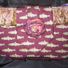 Burgendy fishing tie purse