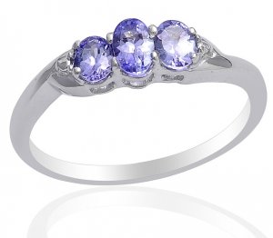 Tanzanite Ring Sterling Silver Size 7 Retail $74