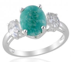 Russian Amazonite Ring in Sterling Silver Size 8 (Retail $96)