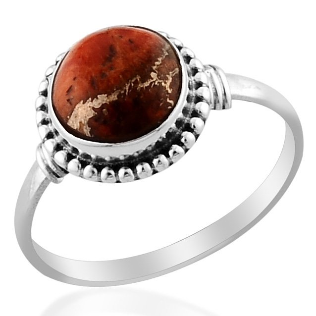 Mojave Orange Turquoise Ring in Sterling Silver (Size 7)