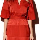 Vince Camuto Burnt Orange Satin Blouson Batwing Sleeve Belt Cocktail Dress Size 2 NEW