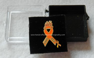 CRPS, RSD, Orange, Ribbon, Awareness, "Fight the Fire" Lapel Pin