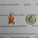 Orange Ribbon Charm, CRPS, RSD, MS, Leukemia, COPD, Orange Ribbon Awareness Charm