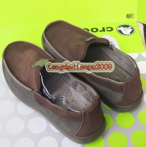 New CROCS&acirc;�&cent; linden coffee leather men's shoes sz:M7-M11