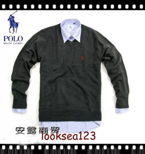 Wholesale Super poloo  round neck Men's Long Sleeve black Sweater