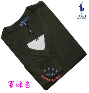 Wholesale Super poloo round neck Men's Long Sleeve sap green Sweater