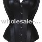 Free shipping Sexy Faux Leather Shaper Bustier Corset Top black coloor
