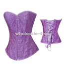 Free shipping sexy  Brocade Gorgeous Corset Bustier Lingerie purple