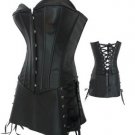 Free shipping Red Faux Leather Corset Bustier Skirt Mini Dress G-string SEXY GOTH PUNK