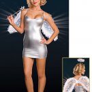 Free shipping Sexy Silver Fairy Tale Angel Costume Sexy underwear