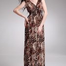 New Bohemian Lady Women's Summer Wear Double V-Open Nipped-Waist Leopard Longuette Dress 2012