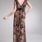 New Bohemian Lady Women's Summer Wear Double V-Open Nipped-Waist Leopard Longuette Dress 2012