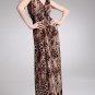 New Bohemian Lady Women's Summer Wear Double V-Open Nipped-Waist Leopard Longuette Dress 2012