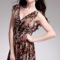 New Bohemian Lady Women's Summer Wear Double V-Open Nipped-Waist Leopard Longuette Dress 2012