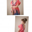 Free shipping New Lady Women's Sexy Double Deep-V Open Textile Printing Dress Blouse