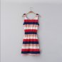 Free shipping New Lady Women's Sexy No Sleeve Rainbow Stripe Bowknot Dress