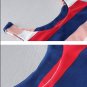 Free shipping New Lady Women's Sexy No Sleeve Rainbow Stripe Bowknot Dress