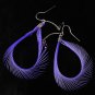fancy feather synthetic quart earring purple color