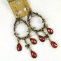 Korean Art Jewelry Alloy Garland Red Diamonds Earrings Eardrop