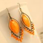 New Fashion Bohemian Style Yellow Drop Tassel Earrings Jewelry Ladies
