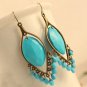New Fashion Bohemian Style Blue Drop Tassel Earrings Jewelry Ladies Blue