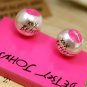 Vintage White Faux Pearl Sexy Lip Print Ear Studs Earrings Style Fashion