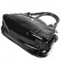 Trendy Black Shiny PU Three Layers Clutch Zipper Bag Handbag Shoulder Bag