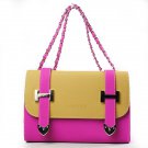 Women's Color Blocking H-shaped Embellished Casual Tote Handbag Shoulder Bag