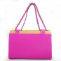 Women's Color Blocking H-shaped Embellished Casual Tote Handbag Shoulder Bag