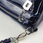 Women's Navy Blue Shiny PU Clutch Zipper Bag Handbag Shoulder Bag