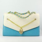 Women's Retro Color Blocking Embellished Casual Tote Handbag Shoulder Bag