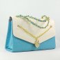 Women's Retro Color Blocking Embellished Casual Tote Handbag Shoulder Bag