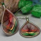 Wholesale jewelry peacock tail thread droplets earrings