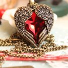 Restore ancient ways more peach heart wings cut diamond necklace sweater chain