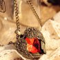 Restore ancient ways more peach heart wings cut diamond necklace sweater chain