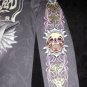 Christian Audigier Platinum Collection Ed Hardy Gray Long Sleeve Tee Skull Wing with Rhinestones (M)