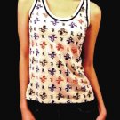 New! L.A.M.B. By Gwen Stefani Nautical theme Wallpaper Stamp Tank Top (M)