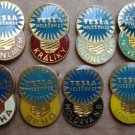 1970's Large Set Antique Tesla Screw Lightbulb Badges
