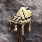 Beautiful Antique Golden Baby Grand Piano Shaped Motif Tie Pin or Jewellery
