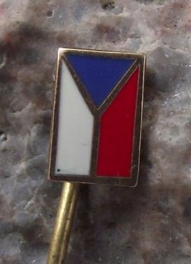 Czech Republic Czechoslovakia Vertical Hanging Tricolour National Flag Pin