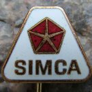 Simca Chrysler Antique Enamel Car Pin Badge Red