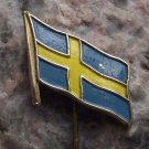 Sweden Swedish Scandinavian Cross National Flag Flying Fluttering in Wind Pin
